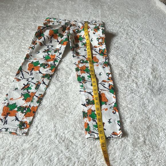 Sly jeans patterned white, green and orange low rise skinny jeans, size 1 - Picture 7 of 12